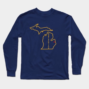 Port Sanilac MI Love (Yellow) Long Sleeve T-Shirt